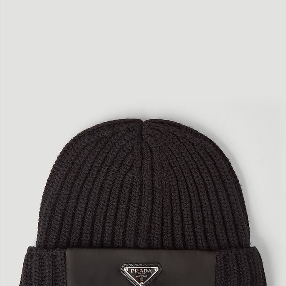Prada Re-Nylon Gabardine And Wool Cap $750 NEW Without Tag - Picture 5 of 5